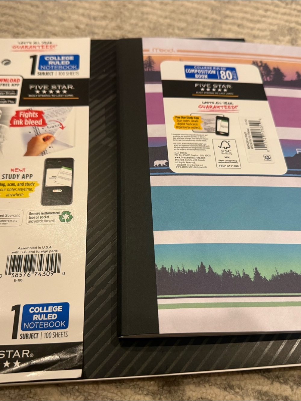 2 BNWT Five Star Notebooks